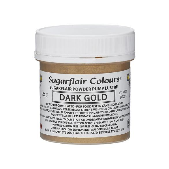 Sugarflair Lustre Dust / Glitzerpuder Dark Gold 25g