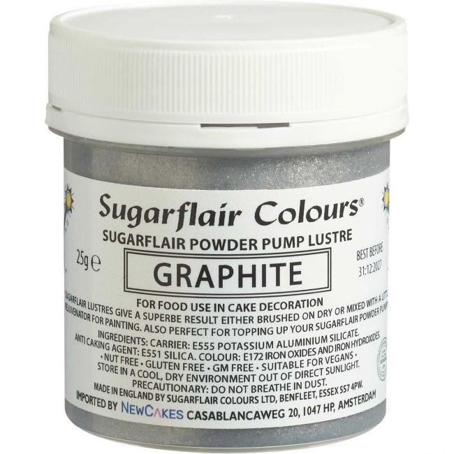Sugarflair Lustre Dust / Glitzerpuder Graphite 25g