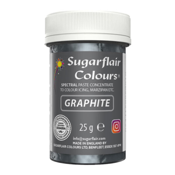 Sugarflair Pastenfarbe Graphite 25g