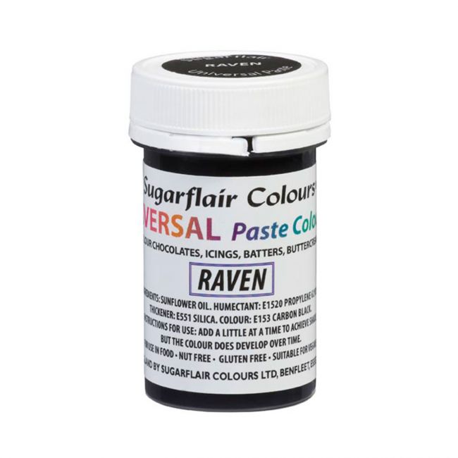 Sugarflair Universal Pastenfarbe Raven Schwarz