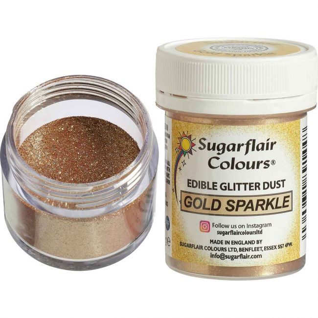 Sugarflair essbarer Glitzer - Gold Sparkle 10g