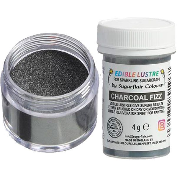 Sugarflair essbarer Glitzer Lustre Charcoral Fizz