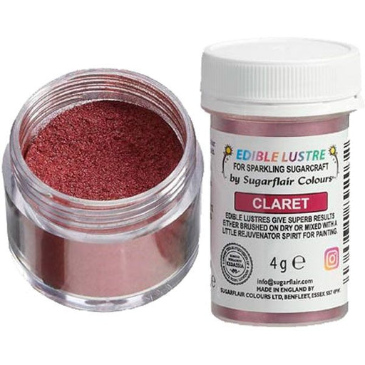 Sugarflair essbarer Glitzer Lustre Claret