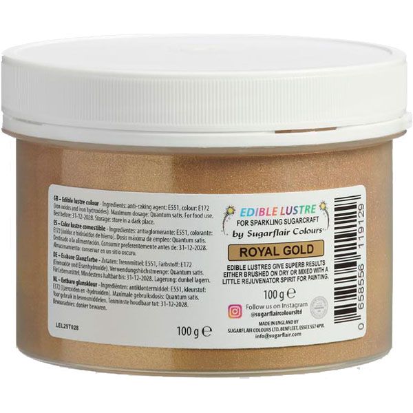 Sugarflair essbarer Glitzer - Lustre Royal Gold 100g