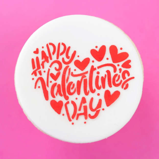 SweetStamp Cookie Stencil Happy Valentines Day