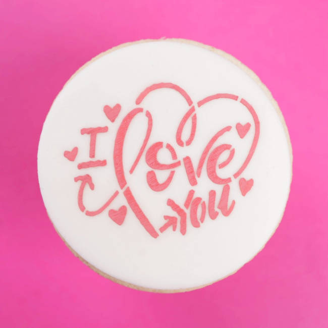 Sweet Stamp Cookie Stencil – I love you heart