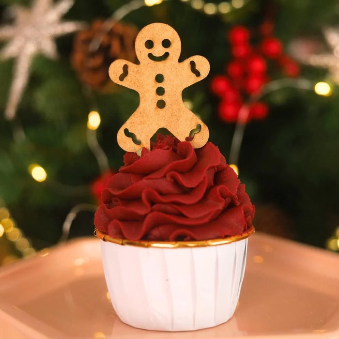 Sweet Stamp Cupcake Topper Gingerbread Man - Holz 6 Stk.