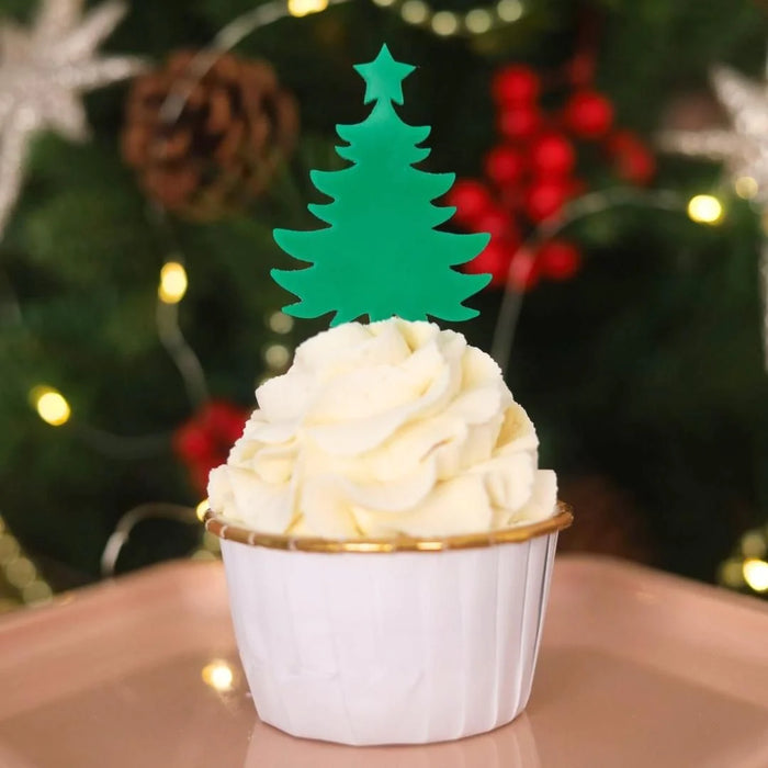 Sweet Stamp Cupcake Topper Weihnachtsbaum Grün 6 Stk.