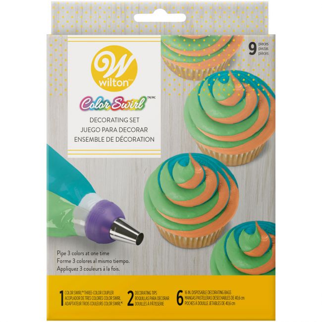 Wilton Color Swirl Set Spritztülle mit Spritztbeutel