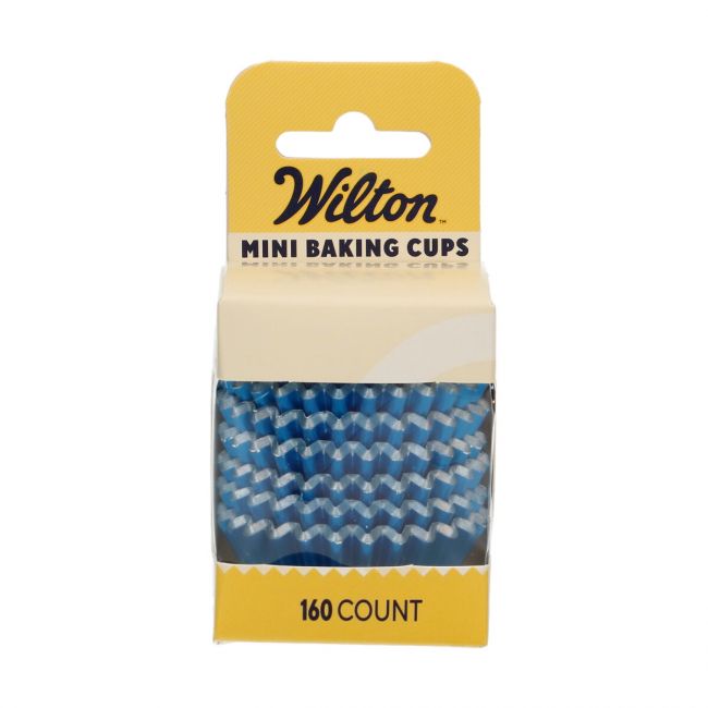 Wilton Mini Muffinförmchen Metallic Blau - 160 Stk.
