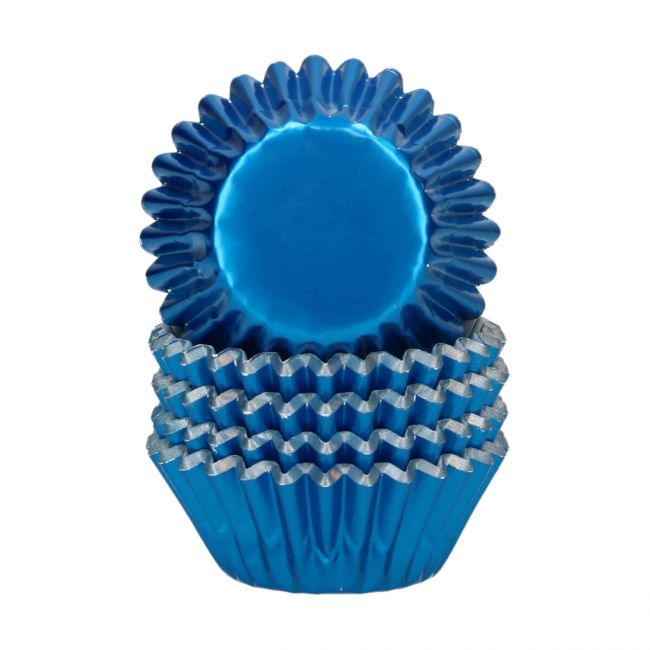Wilton Mini Muffinförmchen Metallic Blau - 160 Stk.