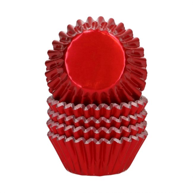 Wilton Mini Muffinförmchen Metallic Rot - 160 Stk.