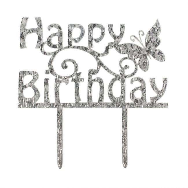 CakeStar Topper Happy Birthday Glitzer Metallic