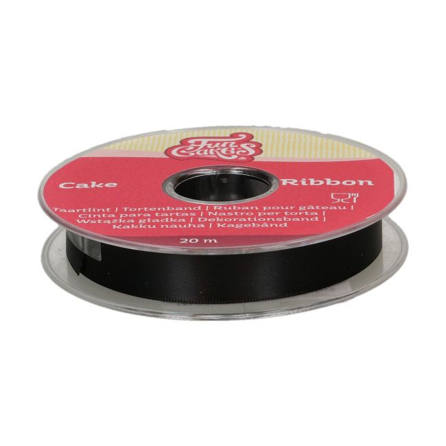 FunCakes Tortenband Schwarz 15mm x 20m