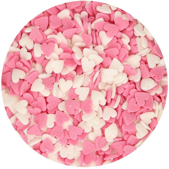 FunCakes Zuckerstreusel Herzen Rosa Weiß 60g