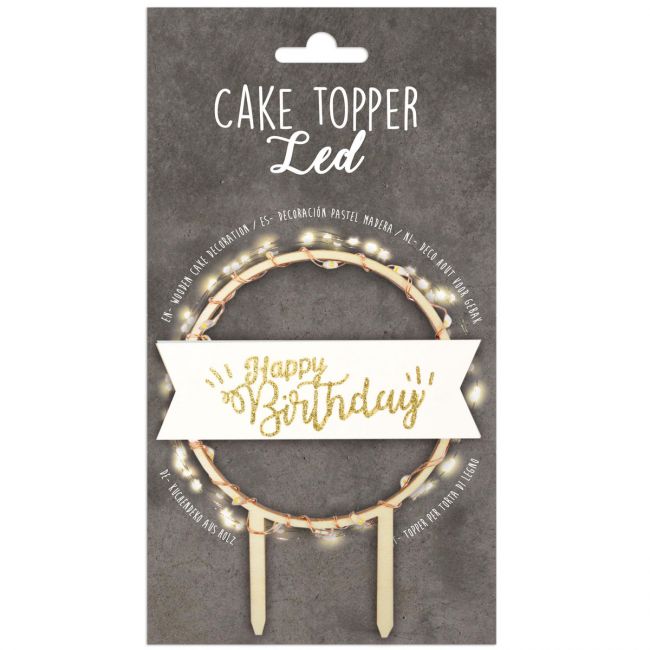 ScrapCooking Cake Topper Happy Birthday (LED & Holz)