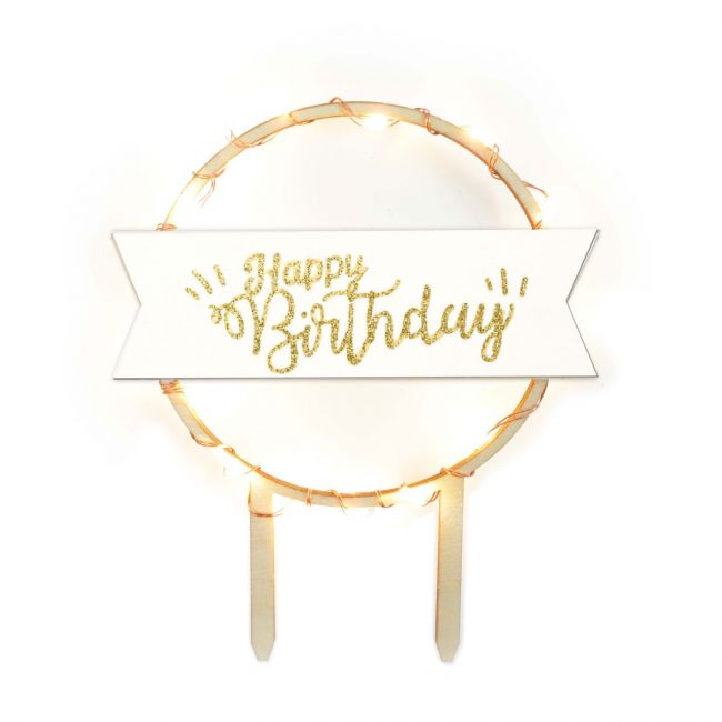 ScrapCooking Cake Topper Happy Birthday (LED & Holz)