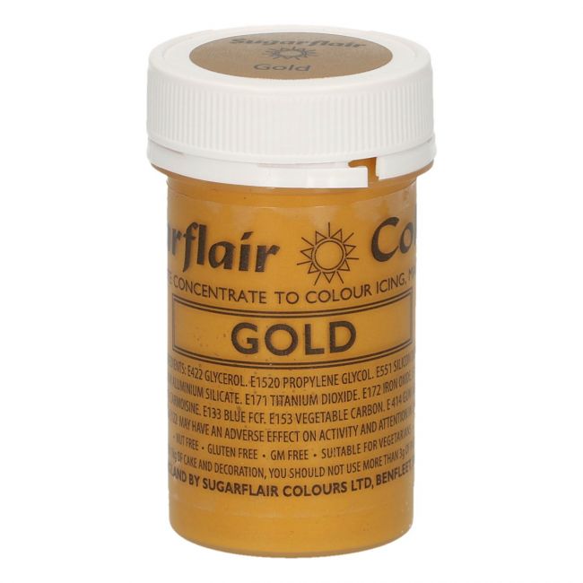 Sugarflair Pastenfarbe Gold 25g