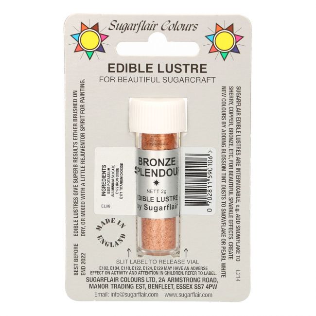 Sugarflair essbares Glitzerpuder Bronze Splendour 2g