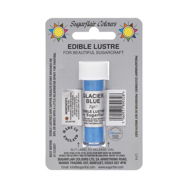 Sugarflair essbares Glitzerpulver Glacier Blue 2g