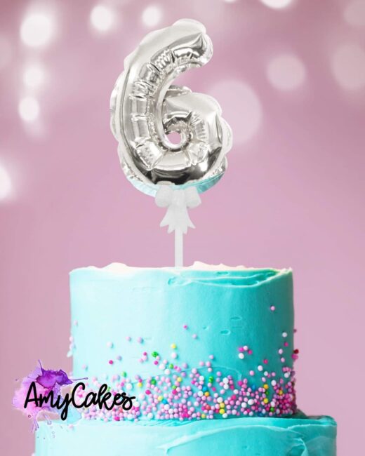 Sweet Stamp Cake Topper – Folien Ballon – 6 Silber