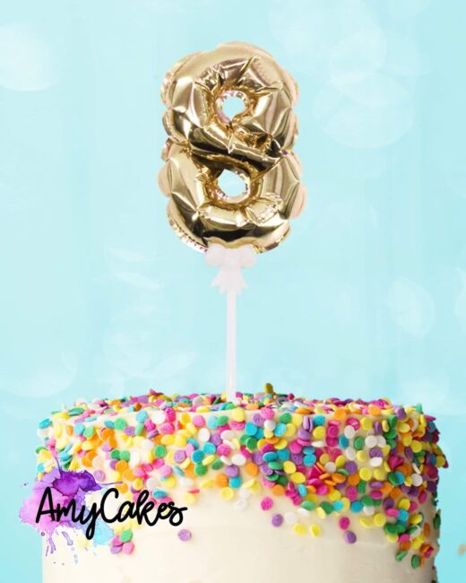 Sweet Stamp Cake Topper – Folien Ballon – 8 Gold