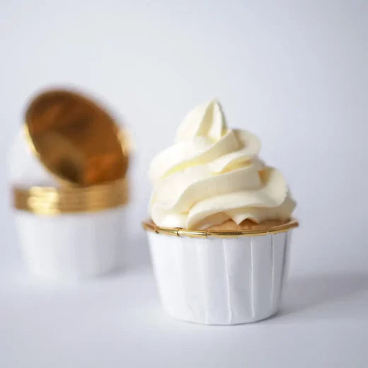 Sweet Stamp Muffinförmchen Weiß Gold 24 Stk.