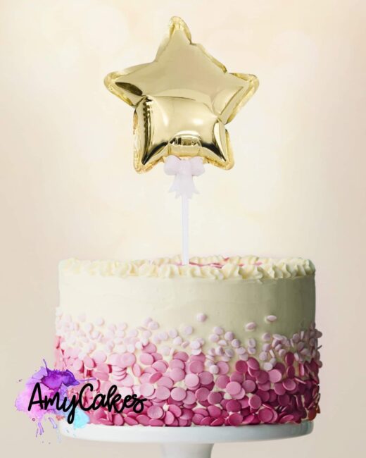 Sweet Stamp Cake Topper – Folien Ballon – Stern Gold