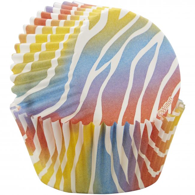 Wilton Muffinförmchen Rainbow Zebra 75 Stk.