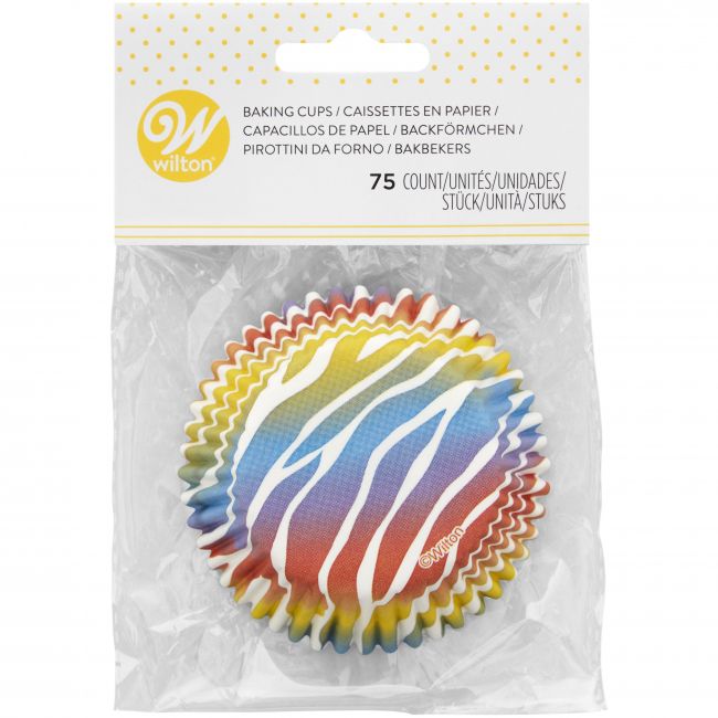 Wilton Muffinförmchen Rainbow Zebra 75 Stk.