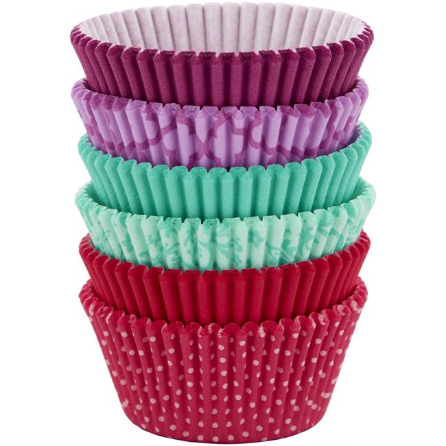 Wilton Muffinförmchen Set Lila, Turquoise, Pink