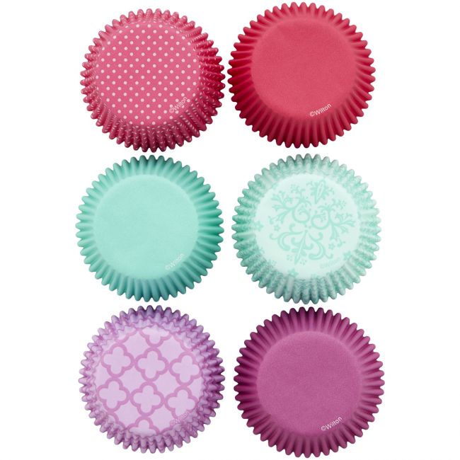 Wilton Muffinförmchen Set Lila, Turquoise, Pink