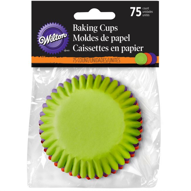 Wilton Muffinförmchen bunt grün orange violet 75 Stk.